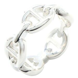 Hermes Silver 925 Chain D'Ancre Ring